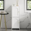 Hzuaneri Bathroom Storage Cabinet, Corner Floor Cabinet with 2 Doors