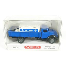 Wiking 043803 Pritschen-LKW m. Aufsatztank (Magirus Sirius) ARAL Spur H0 1:87 Miniaturmodell