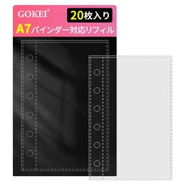 GOKEI A7 Size Refills, Pack of 20, Card Sleeves, PP Sheets, A7 Transparent, Binder, Card Pocket, Notebook, Sticker Mount, Seal Pad, Clear, Pocket Size, Girls, 20 Refills (Single Item)