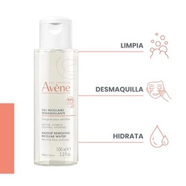 AVENE, Agua micelar desmaquillante facial, limpia, calma e hidrata, para piel sensible, 200ml