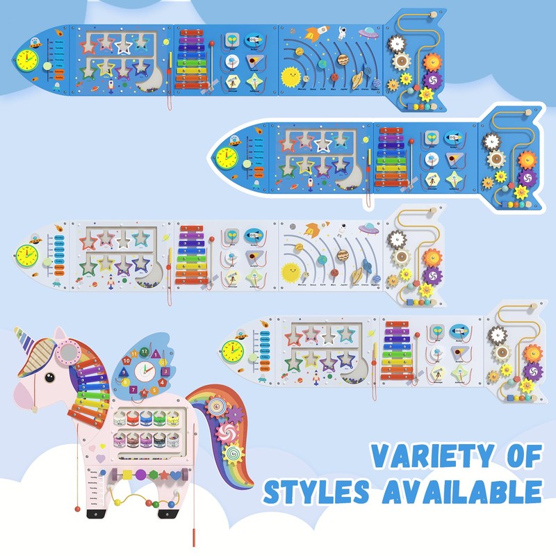 Spacocld Rocket Activity Wall Busy Board Panels - Sensory Wall
