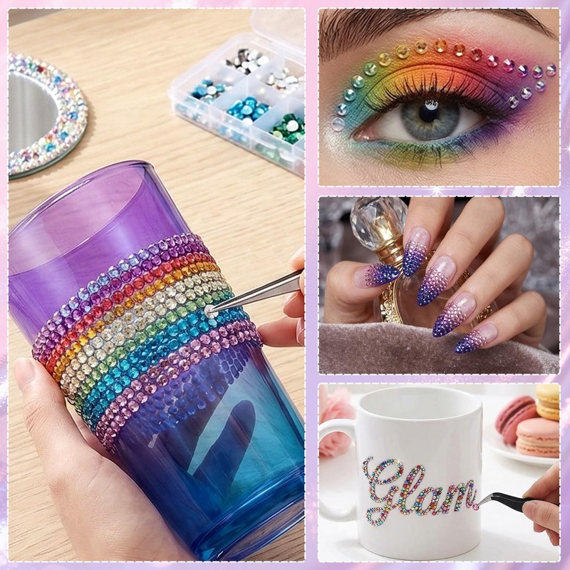 Simmofia 40 Colors Bedazzling Kit with Glue, 40000 Resin Rhinestones