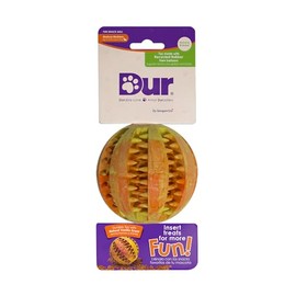 Dur Dog Treat Ball, Orange, Vanilla Scent - Durable Recycled Rubber – Interactive and Near Indestructible Dog Chew Toy, Ideal for Boredom, Teeth Cleaning, Puppy Teething & Playtime, Medium Sized, 7cm
