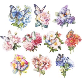 Ideen mit Herz 3D Motifs, Cut-Out, Approx. 7-10 cm, Pack of 10 | Pictures for Crafts & Decorating | Make Your Own Greeting Cards | Picture Motifs for Scrapbooking (Butterflies & Flowers 3)