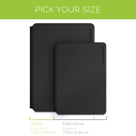 New Rocketbook Pro 2.0 Smart Notebook | Steel Blue | Scannable Office Notebook with 20 Sheet Page Pack - Lined and Dot Grid | Hardcover Vegan Leather Reusable Notebook with 1 Pilot Frixion Pen & 1 Microfiber Cloth | Letter Size: 8.5 in x 11 in