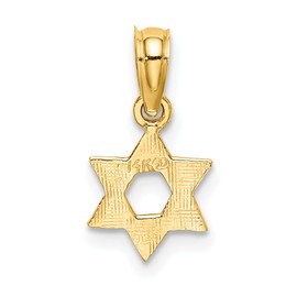 14K Solid Yellow Gold Star of David Jewish Magen Necklace Judaica Religious Chain Pendant Israel Charm 15mm x 8mm Only