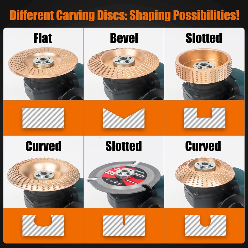Pomsare 13PCS Wood Carving Disc Set for 4 1/2 Angle