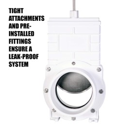 Valterra 4" PVC Gate Valve, slip/hub fittings with stainless steel paddle for Koi/Slurry Ponds, Aquaculture, Sewer lines & more, White (6401)