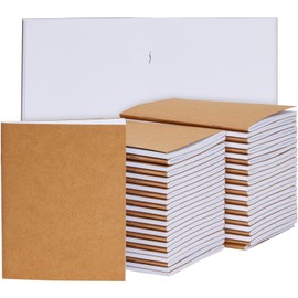 Paper Junkie 48-Pack Small Blank Notebooks Bulk - 4.25 x 5.5 in Brown Kraft Paper - Mini Journals Bulk Notebooks for Kids Sketching & Journaling