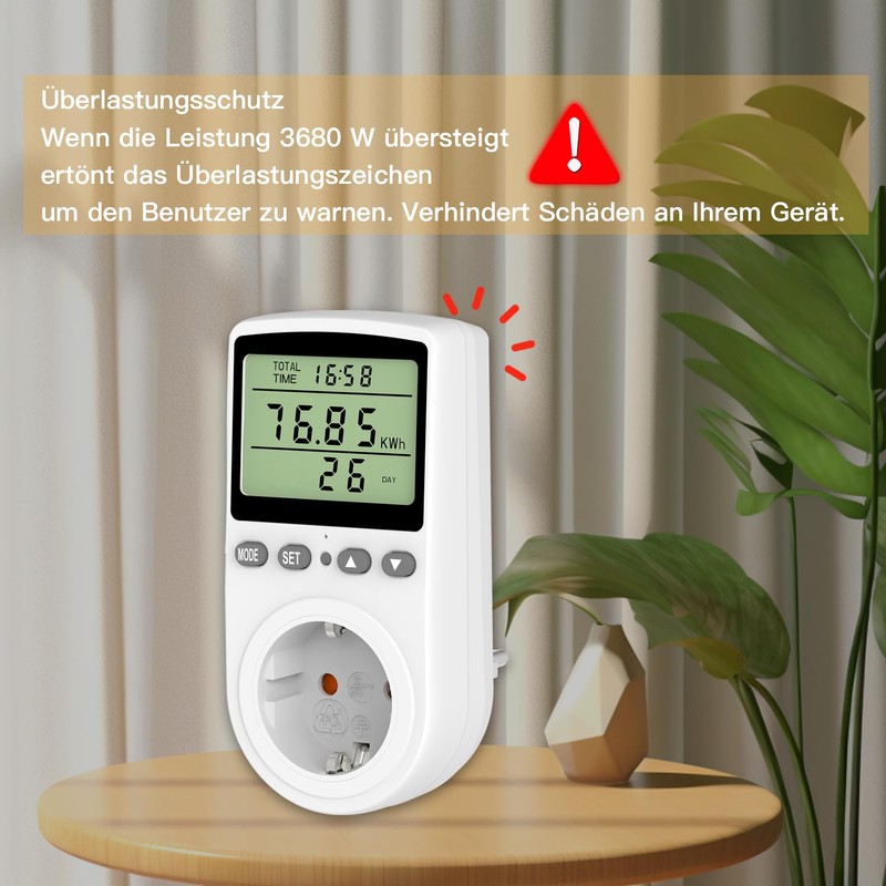 Awootsv Electricity Meter for Socket Energy Cost Meter with LCD