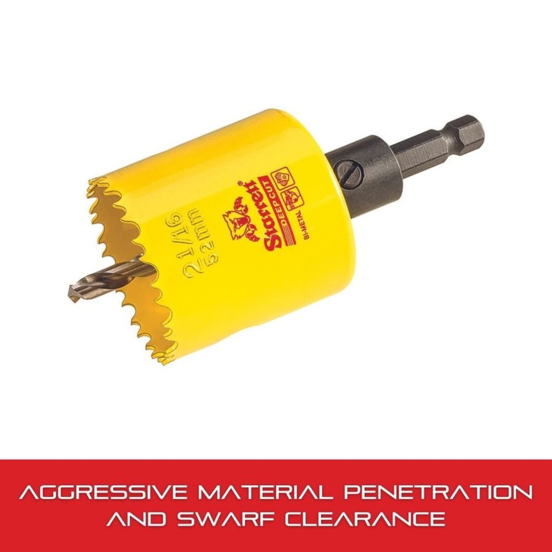 Starrett Bi-Metal Deep Cut Hole Saw with Arbor and Abrasion