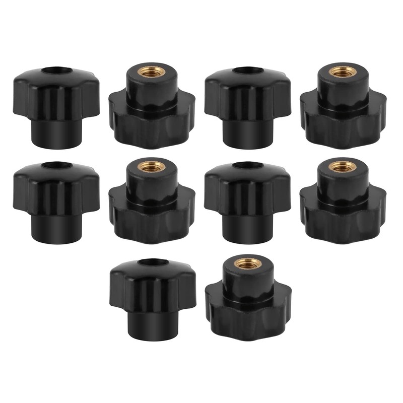 10Pcs M6 Female Thread Star Knobs Plastic Wingnuts Knobs Universal