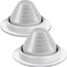 Yaocom 2 Pcs Pipe Flashing Boot for Pipe OD 1/4" to 5" EPDM Flexible Roof Jack Pipe Boot Metal Roofing Boots, 7-3/4 Inch in Base Diameter (Grey)