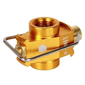 AILIMIAO Camping Gas Saver Plus Gas Converter Shifter Refill Flat Tank Conversion Adapter Camping Adapter Valve,Golden