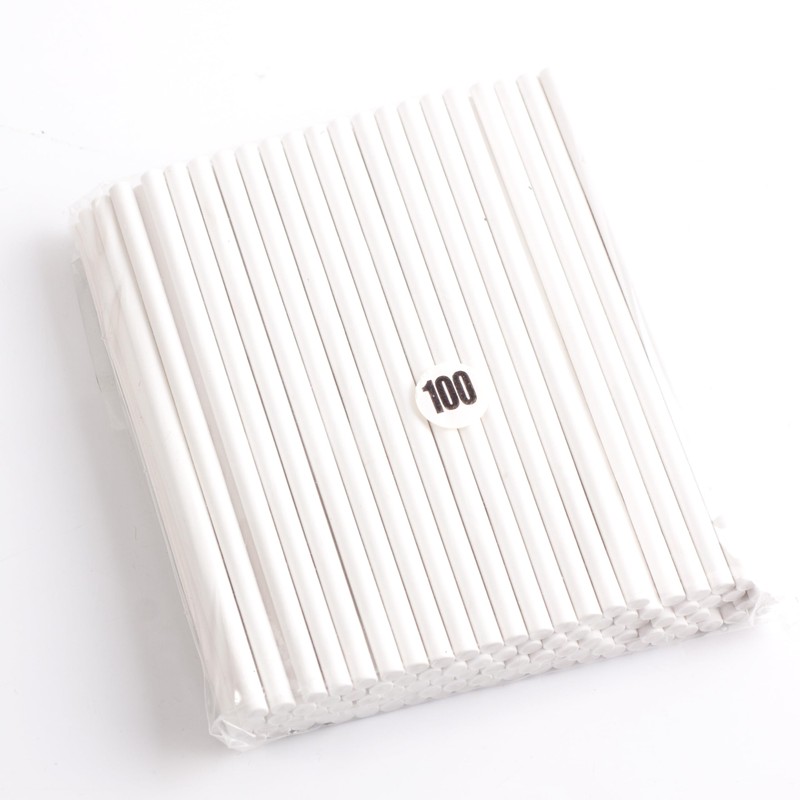 Mystic Moments | White Paper Lolly Stick 4.0" Pack of