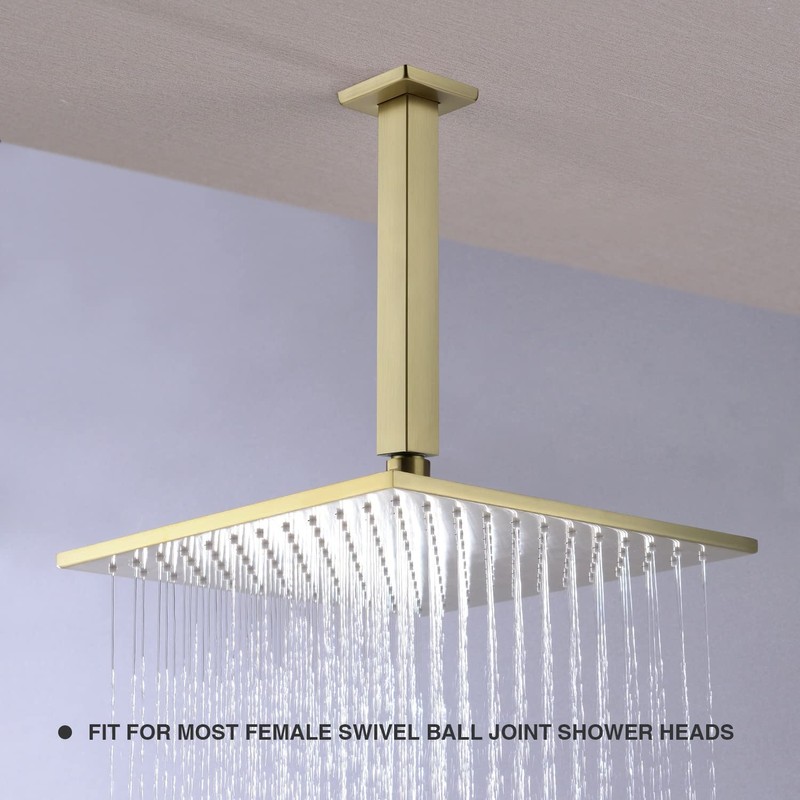 TRUSTMI Square Shower Arm with Flange 8 Inch Extension Arm