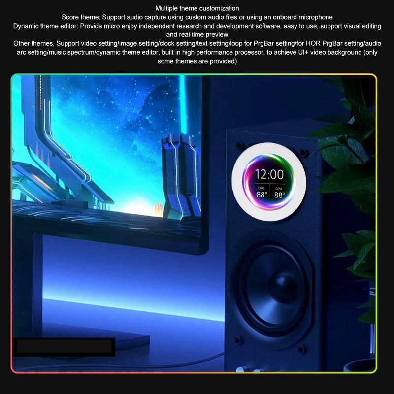 2.1 Inch AIO Computer Temp Monitor CPU Cooler LCD Display