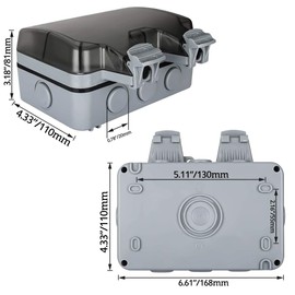 Outdoor Socket Waterproof IP66, Outdoor Waterproof Socket with Switch Indicator Light, Socket Surface-Mounted Outdoor Use for Garden Sockets Outdoor Waterproof