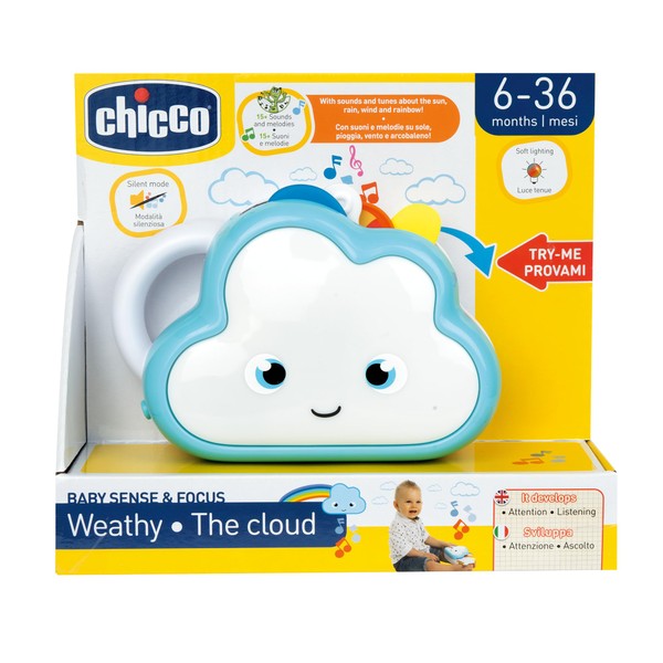 Chicco Weathy the Speaking Educational Game, Discover Wind, Rain, Sun, Rainbow, Sounds, Melodies, Manual Activities, Coloured Lights, Stimulates Attention and Listening, Games for Children 6-36 Months
