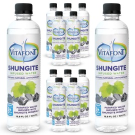 Elite Noble Shungite Stones Infused Water 500 mL/16.9 Fl. Oz. Bottles (12-Pack) | Alkaline Water 8+ pH | Pure & Refreshing Elite | Clean & Smooth Taste | Piedra Original | Made in USA