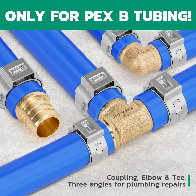 OURU PEX Fittings 1/2 Inch, 12PCS Elbow Lead-Free Brass Connectors