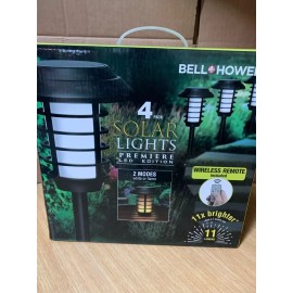 Bell+Howell 4-PACK 11-Lumen 2.4-Watt Black Solar LED Outdoor Path Light 6500 K