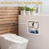 Neodrain White Recessed Toilet Paper Holder,Double Layer Wet Tissue Holder