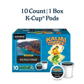 Kauai Coffee Keurig K-Cup Pods - Na Pali Dark Roast - Premium Arabica (1 Pack of 10 Single-Serve Cups)