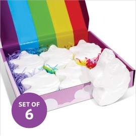 6 PC Rainbow Unicorn Bath Bombs - Ice Cream Scented Bath Bombs - Natural Organic Bath Bombs for Kids, Girls, Boys, and Toddlers - Bubble Bath Bombs