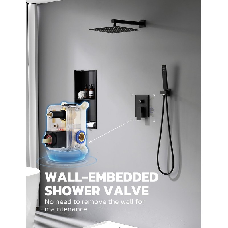 Britulif 12 Inch Shower Faucet Set, High Pressure Shower Systems