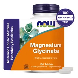 Glicinato De Magnesio 2000mg  Alta Potencia  180 Tabletas                                                                                             