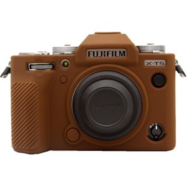 X-T5 Case, BMAOLLONGB Fullbody Ultra-Thin Lightweight Rubber Soft Silicone Housing Case Bag Cover for Fujiflim X-T5 XT5 (Coffee)