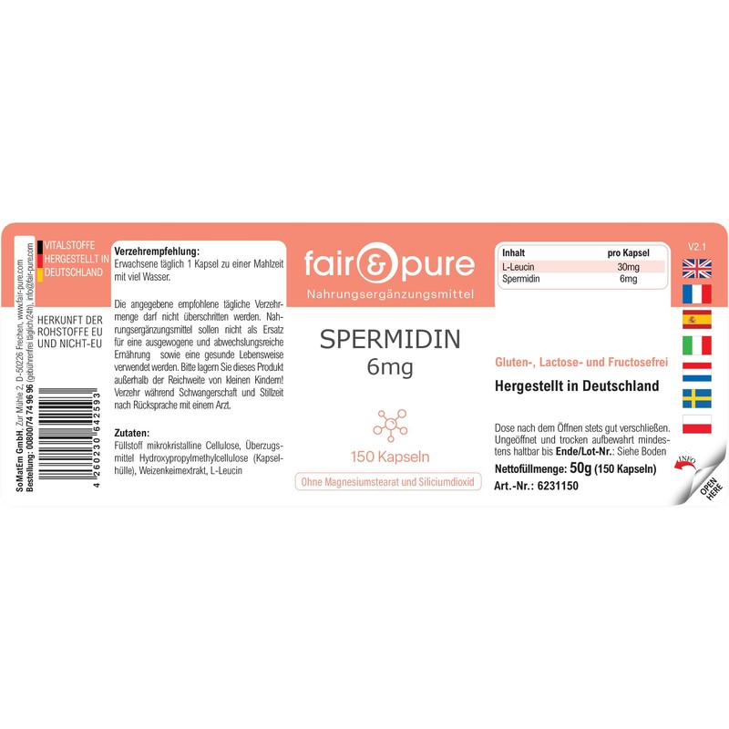Fair & Pure® - Spermidin 6mg - 150 Kapseln -
