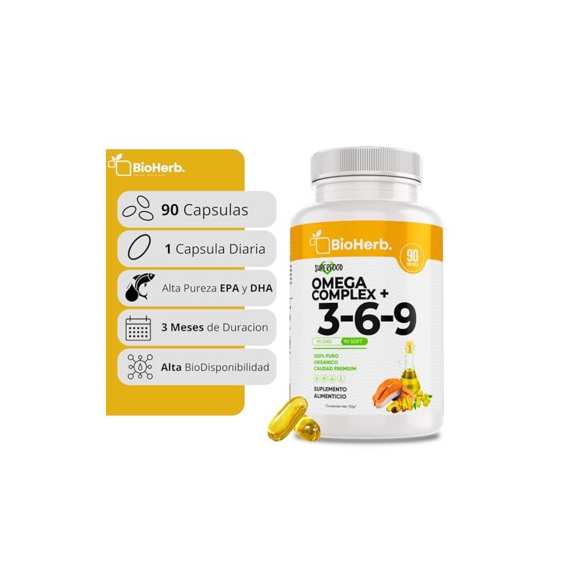 BioHerb Omega Complex 3, 6 y 9 con Alta Concentracion