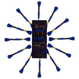 UMC STAG Pack of 12 Premium Embroidery Thread | 100% Egyptian Cotton Premium Skeins | Cross Stitch Embroidery Floss | Oeko TEX Certified Stranded Cotton | Ideal for Arts & Crafts (Royal Blue 134)