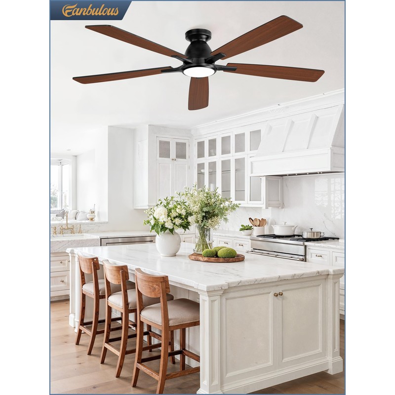 Fanbulous 60 inch Ceiling Fans with Lights, Smart Flush Mount