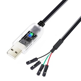 DTECH USB to TTL Serial Adapter Cable 3.3V 4 Pin LED Indicators Prolific Chip UART Debug Converter PL2303 3V3 tx rx Signal Level Output for Windows 11 10 8 7 XP MAC Linux Debugging Programming, 3ft