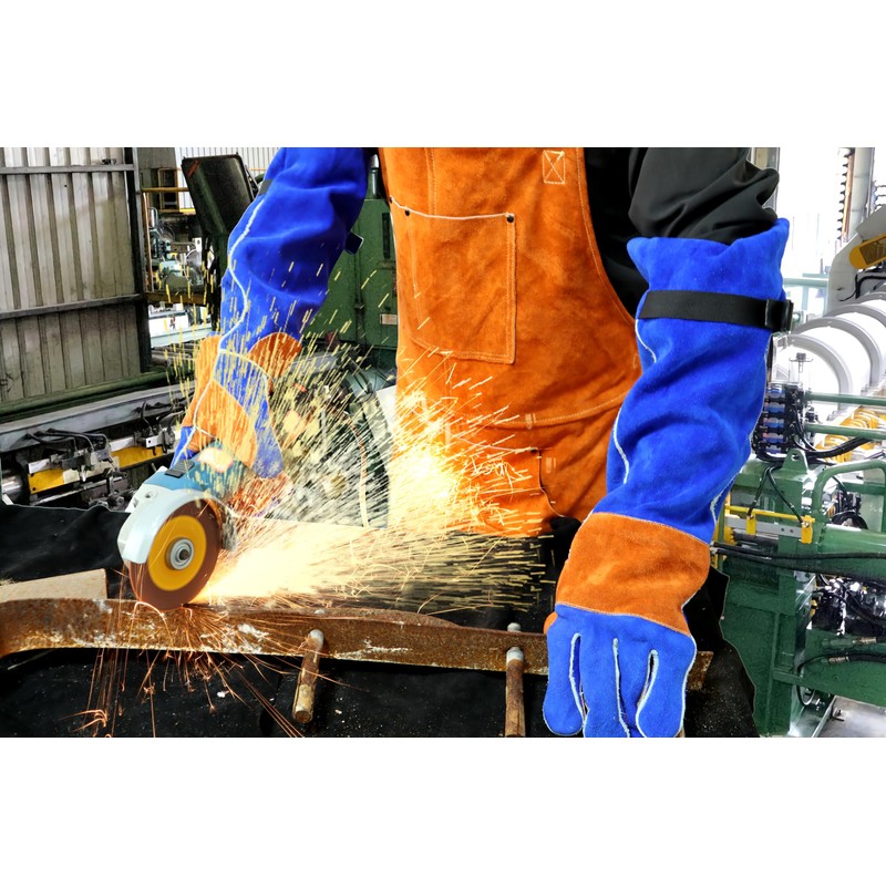 shenwld Leather Welding Work Apron, Heavy Duty Heat & Flame-Resistant