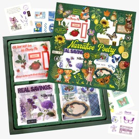 moin moin Stickers Stickers Bulk Set of 100 Clear Transparent PET Waterproof Illustration Memo Frame Letters Retro Flower Chic Decoration Collage 2411sl332