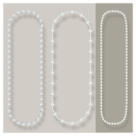 KLEMMFLEX Chain for Roller Blind with Chain Hoist, Replacement Operating Chain, Operating Length: 160 cm, Colour: White, 3.2 x 4 mm, Chain for Venetian Blind, Roman Blind, Slat Curtain, Double Roller