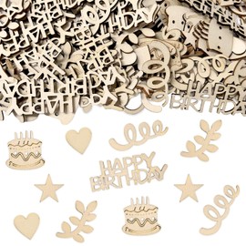 100 Pcs Birthday Table Decorations, Wooden Confetti Birthday Table Confetti for Party Greeting Cards Decorations Gifts