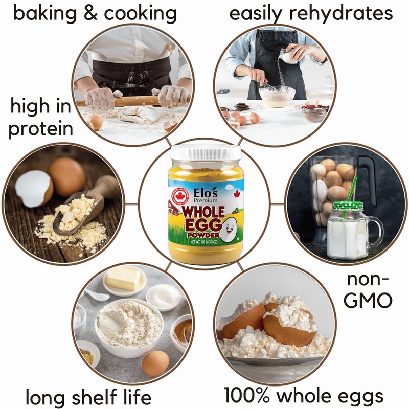 Whole Egg Powder 100g – PRODUCT OF CANADA- High-Protein, Pasteurized