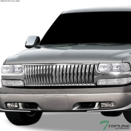 TLAPS 7422448331325 Compatible With 1999-2002 Chevy Silverado 1500 2500/2000-2006 Tahoe Suburban Chrome Vertical Front Bumper Grill Grille