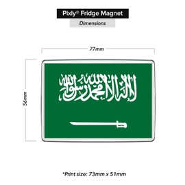 Pixly® Saudi Arabia Flag Fridge Magnet Large Jumbo Size Arabian Keepsake Country Souvenir Novelty Refrigerator Magnets Gift