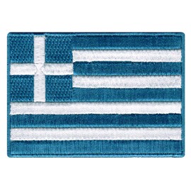 Cypress Collectibles - Greece Flag Patch - Embroidered Appliqué - European Country Iron On Patches - Dimensions: 3.5" x 2.5"