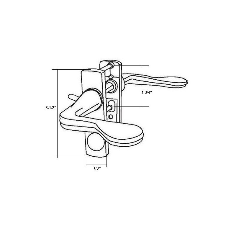 Screen and Storm Door Latch, Non-Keyed, Surface Mount, For Inswinging