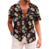 KYKU Skull and Flower Shirt Casual Button Up Shirts for