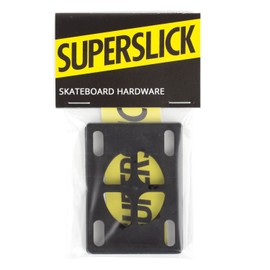Superslick Skateboard Soft Riser Pads 3 mm Black Longboard Shock Pads for Axle Mounting