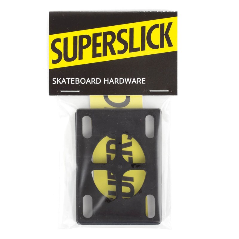 Superslick Skateboard Soft Riser Pads 3 mm Black Longboard Shock