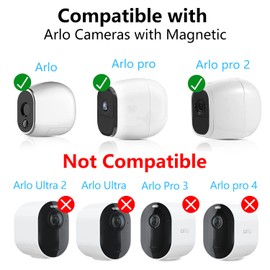 Haoyou Wall Mount Indoor/Outdoor Camera Mounts Compatible for Magnetic Arlo/Arlo Pro/Arlo Pro 2 Camera (2 Pack Silver)